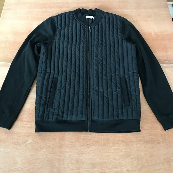 The Rail Quilted Jacket Men L Black Striped Full Zip Pockets Long Sleeve Outdoor - Picture 1 of 13